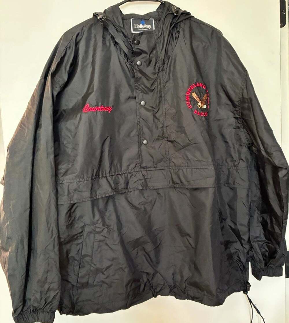 Vintage Holloway Black Anorak Jacket Medium Cumberland Valley Eagles Pullover M